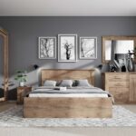 Aveo bedroom set made of natural wood