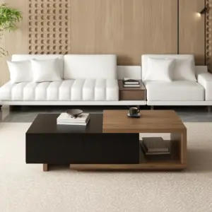 ⁦Media Mauro set in natural wood and black⁩ - الصورة ⁦12⁩