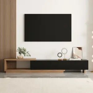 ⁦Media Mauro set in natural wood and black⁩ - الصورة ⁦6⁩