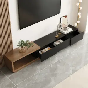 ⁦Media Mauro set in natural wood and black⁩ - الصورة ⁦7⁩