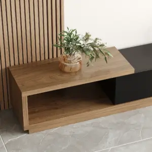 ⁦Media Mauro set in natural wood and black⁩ - الصورة ⁦8⁩