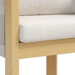 ⁦Two-piece outdoor dining set in natural wood⁩ - الصورة ⁦7⁩