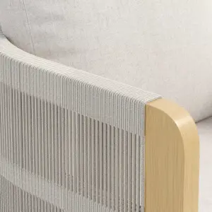 ⁦Two-piece outdoor dining set in natural wood⁩ - الصورة ⁦8⁩