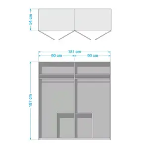 ⁦Freham wardrobe with natural wood door⁩ - الصورة ⁦4⁩