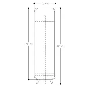 ⁦Fedrodis full mirror with wooden base and stand⁩ - الصورة ⁦2⁩