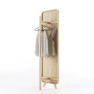 ⁦Fedrodis full mirror with wooden base and stand⁩ - الصورة ⁦6⁩