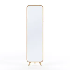 ⁦Fedrodis full mirror with wooden base and stand⁩ - الصورة ⁦7⁩