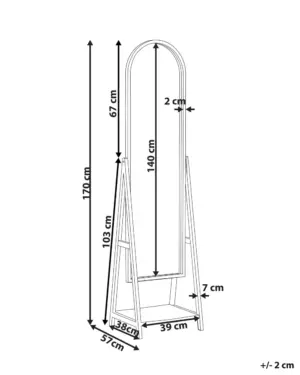 ⁦Ferretti Natural Wood Floor Mirror⁩ - الصورة ⁦3⁩