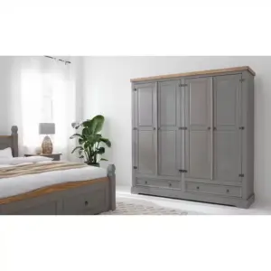 ⁦Vinca natural wood wardrobe⁩ - الصورة ⁦7⁩