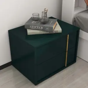 كرامزي طاولة غرفة نوم 2 درج خشب طبيعي