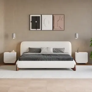 ⁦Craven modern natural wood bed⁩ - الصورة ⁦3⁩