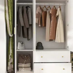 ⁦kalami Natural wood wardrobe with mirror⁩ - الصورة ⁦6⁩