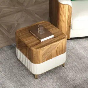 ⁦ClearVox TV unit, coffee table and side table set in natural wood⁩ - الصورة ⁦11⁩