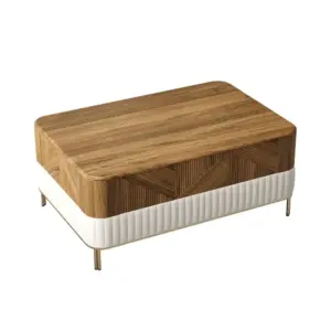 ⁦ClearVox TV unit, coffee table and side table set in natural wood⁩ - الصورة ⁦13⁩