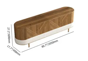 ⁦ClearVox TV unit, coffee table and side table set in natural wood⁩ - الصورة ⁦15⁩