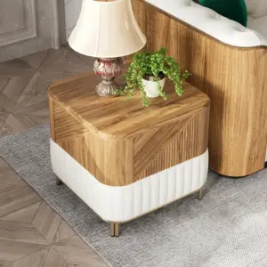 ⁦ClearVox TV unit, coffee table and side table set in natural wood⁩ - الصورة ⁦9⁩