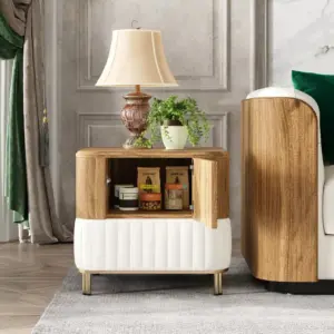 ⁦ClearVox TV unit, coffee table and side table set in natural wood⁩ - الصورة ⁦10⁩