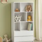 Kiva two-drawer bookcase, youthful style, made of natural wood
