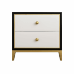 Laroom black bedroom table with white 2 drawers