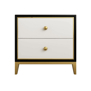 لاروم طاولة غرفة نوم أسود مع أبيض 2 درج