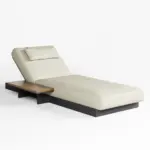 Lorigin Outdoor Wooden Recliner Chair with Side Table