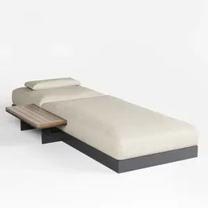 ⁦Lorigin Outdoor Wooden Recliner Chair with Side Table⁩ - الصورة ⁦11⁩