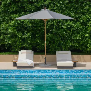 ⁦Lorigin Outdoor Wooden Recliner Chair with Side Table⁩ - الصورة ⁦3⁩