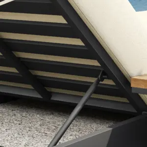 ⁦Lorigin Outdoor Wooden Recliner Chair with Side Table⁩ - الصورة ⁦10⁩