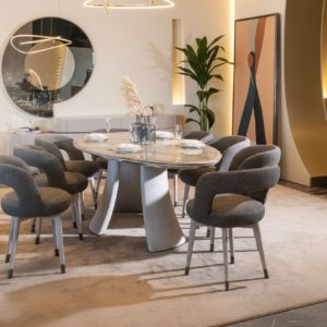 لونيـرا سفرة مودرن بيضاوية بتصميم أنيق