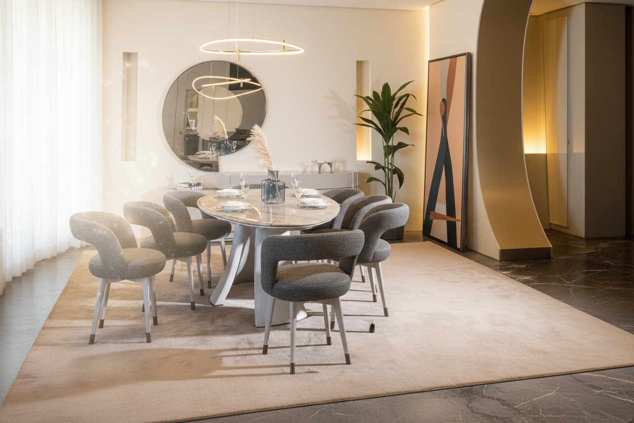 لونيـرا سفرة مودرن بيضاوية بتصميم أنيق - الصورة 2