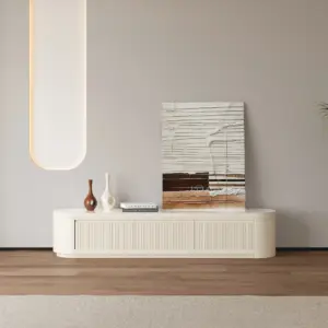 ⁦Levanto TV Unit and Coffee Table Set with Extendable Marble Alternative Surface⁩ - الصورة ⁦8⁩