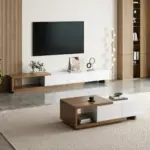 Marcel Extendable Natural Wood TV Stand and Coffee Table Set