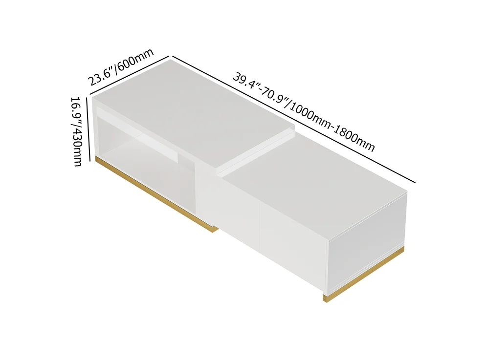 مجموعة أردينا لغرفة المعيشة طقم طاولة قهوه ووحدة تلفاز من الخشب الطبيعي - الصورة 11