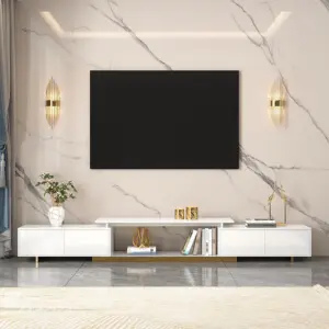 ⁦Ardina Living Room Collection: Coffee Table and TV Unit Set in Natural Wood⁩ - الصورة ⁦7⁩