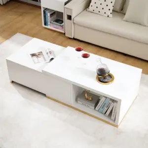 ⁦Ardina Living Room Collection: Coffee Table and TV Unit Set in Natural Wood⁩ - الصورة ⁦9⁩