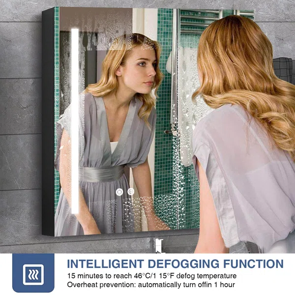 إليزيه مرآة مضيئة مع مساحة تخزين - الصورة 6