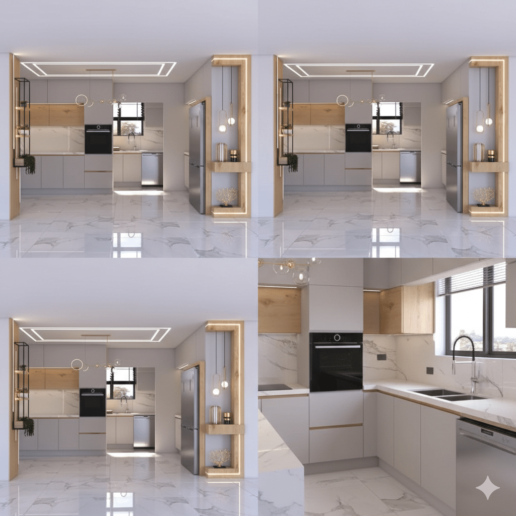 مطبخ خشب كونتر داخلي بخامات مختلفة - الصورة 4