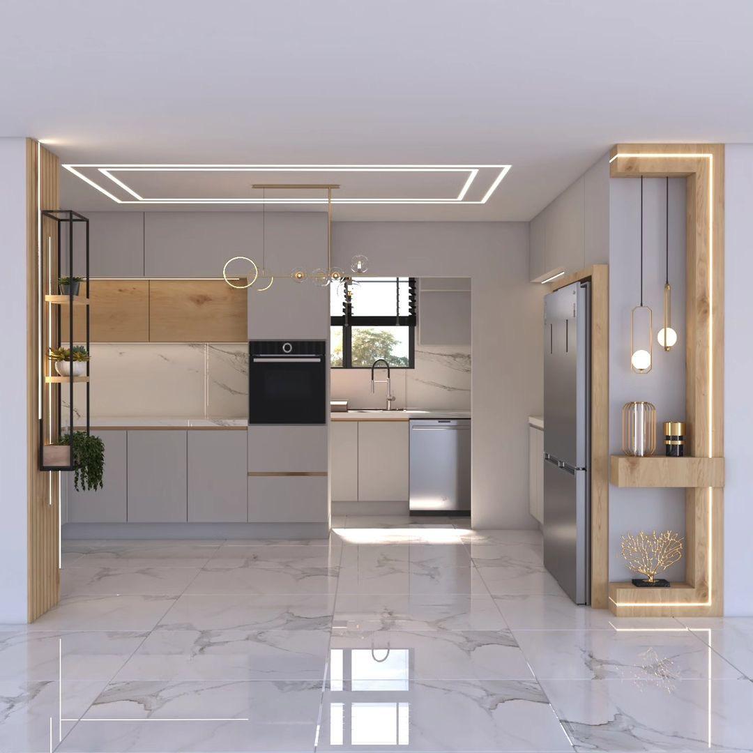 مطبخ خشب كونتر داخلي بخامات مختلفة