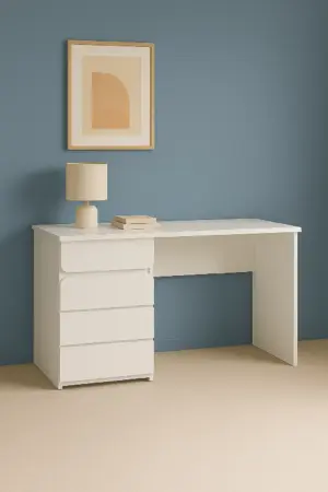 ⁦Aero study desk with drawers and natural wood doors⁩ - الصورة ⁦2⁩