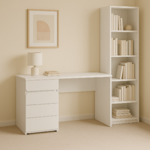 مكتب دراسة أيرو درج و ضلفه خشب طبيعي