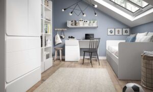 ⁦Aero study desk with drawers and natural wood doors⁩ - الصورة ⁦8⁩