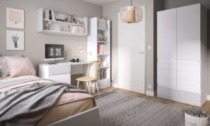 ⁦Aero study desk with drawers and natural wood doors⁩ - الصورة ⁦9⁩