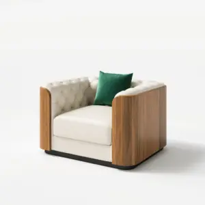 ⁦Montclair Luxury Living Room Set with Natural Wood Accents⁩ - الصورة ⁦9⁩