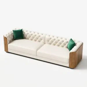 ⁦Montclair Luxury Living Room Set with Natural Wood Accents⁩ - الصورة ⁦4⁩