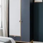 Milo youth wardrobe with two doors and a natural wood drawer