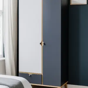 ميلو دولاب شباب ببابين مع درج خشب طبيعي