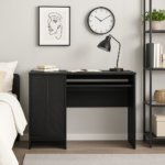 Noir Modern Office Desk in Natural Wood with an Elegant Design