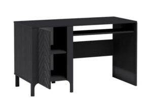 ⁦Noir Modern Office Desk in Natural Wood with an Elegant Design⁩ - الصورة ⁦5⁩