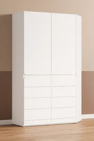 Nova corner wardrobe for young people made of natural wood