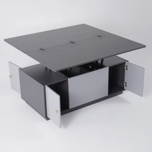 ⁦Nerio Modern Design Extendable Natural Wood TV Unit Set with Multifunctional Coffee Table⁩ - الصورة ⁦12⁩